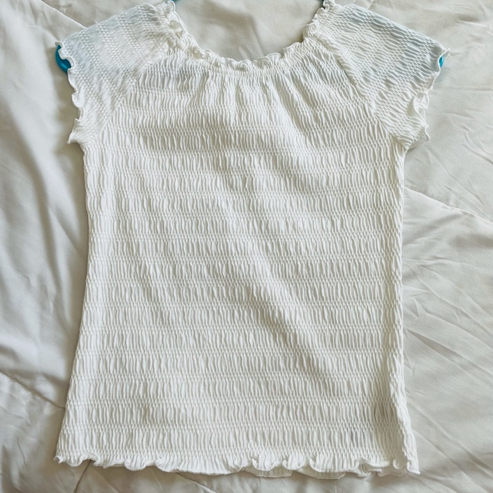 Girls white crinkle blouse
